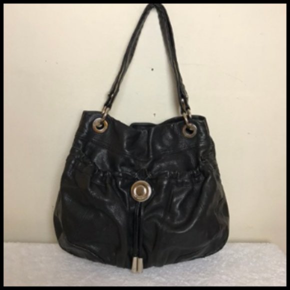 black leather slouch shoulder bag